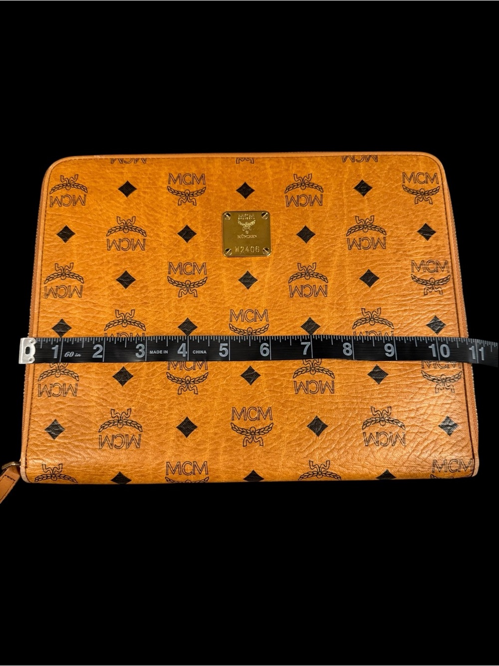 MCM Cognac Visetos Zip Around Portfolio Organizer Document Holder - Picture 12 of 13